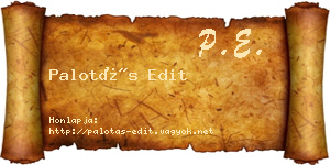 Palotás Edit névjegykártya